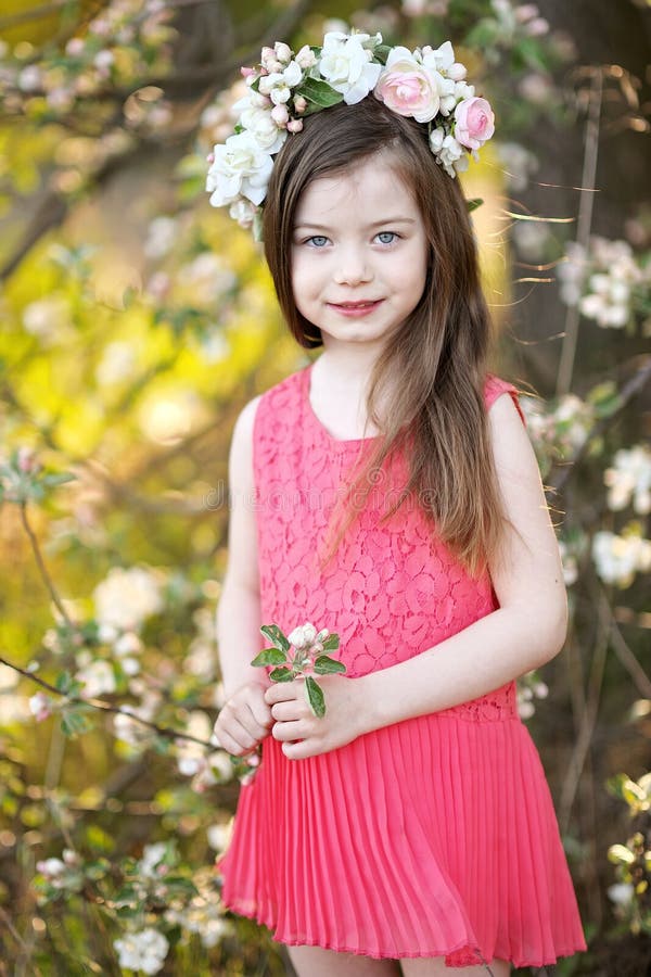 Portrait of Little Girl Outdoors Stock Image - Image of girl, happy ...