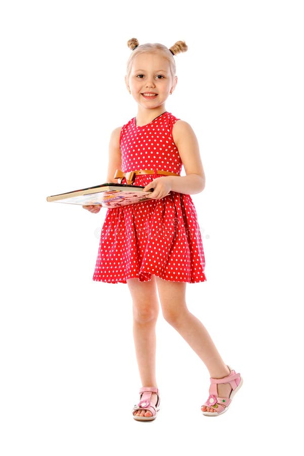 Portrait of a little girl reading books stock image Portrait of a little girl reading books stock image