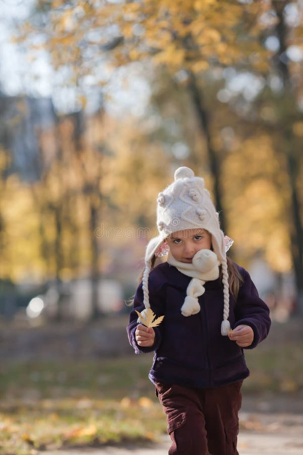 Portrait of little girl on a walk