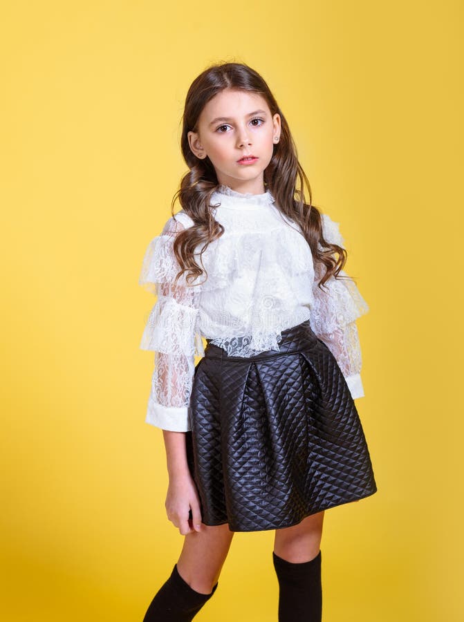 Portrait of Little Model Girl Stock Image - Image of sweetie, clothes ...