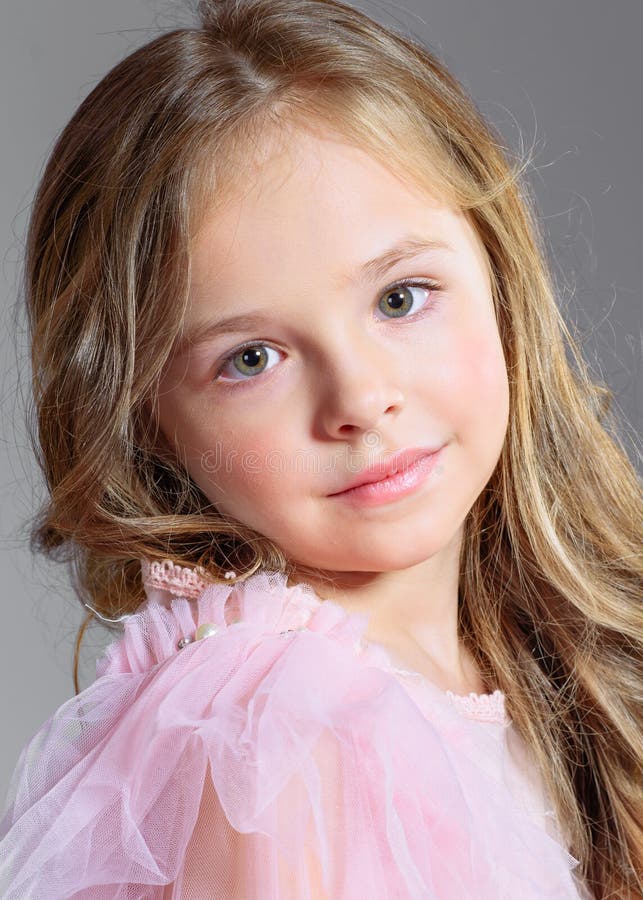 Portrait of Little Model Girl Stock Image - Image of little, girl ...