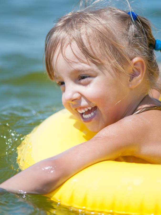 Little girl in sea stock image. Image of enjoy, people - 110858621