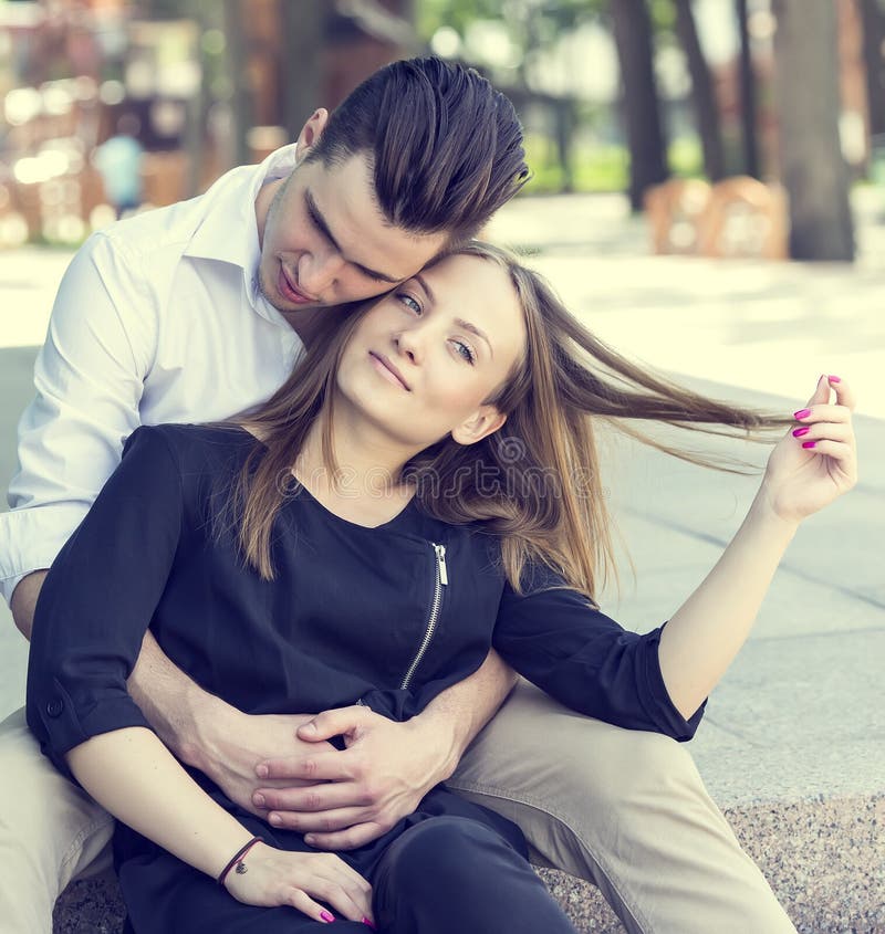 Love Couple Tenderly Embracing Each Other Stock Photo - Image of ...