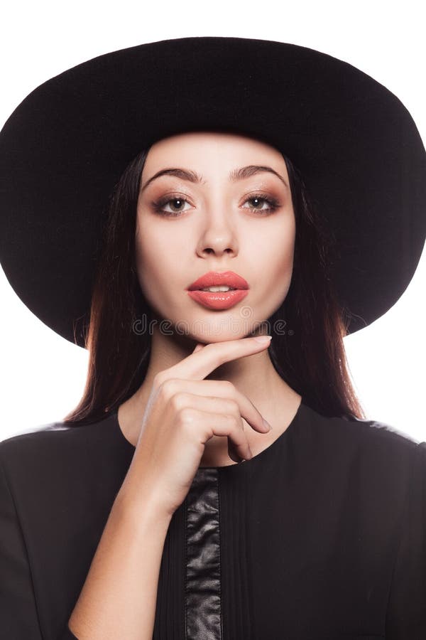 Portrait of a Luxurious Woman in a Hat. Stock Image - Image of fashion ...