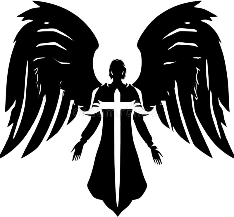 A Portrait of Male Angel Silhouette Clip Art. AI-Generated. Stock Image ...