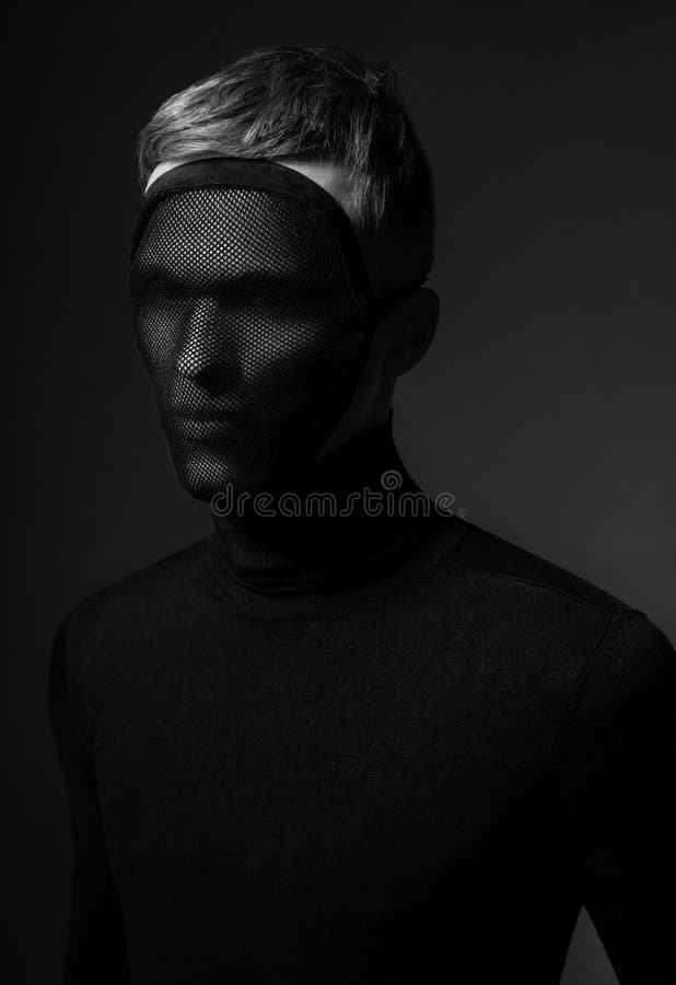 Portrait Of Man In Face Mask Stock Image Image of person, posing