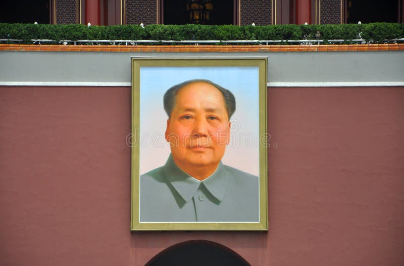 A large portrait of Mao Zedong (Mao Tse-Tung) at Tiananmen, the center of Beijing, China. A large portrait of Mao Zedong (Mao Tse-Tung) at Tiananmen, the center of Beijing, China.