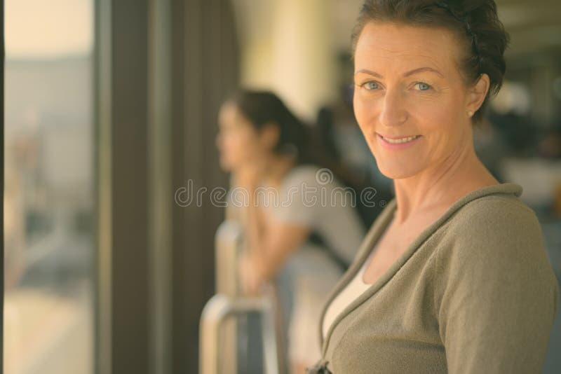 Mature Beautiful Scandinavian Tourist Woman Enjoying Vacation At Koh