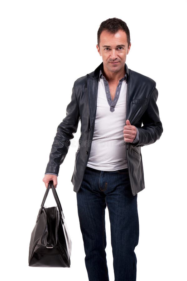 man with handbag