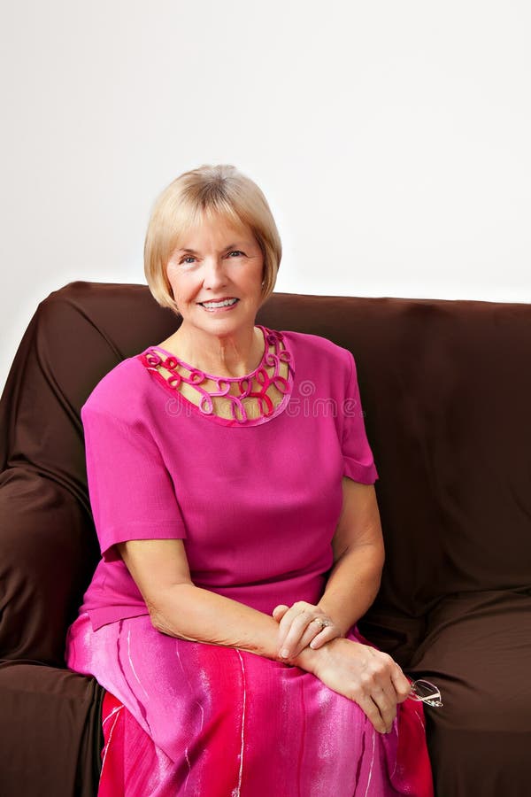 Portrait of mature woman stock photo