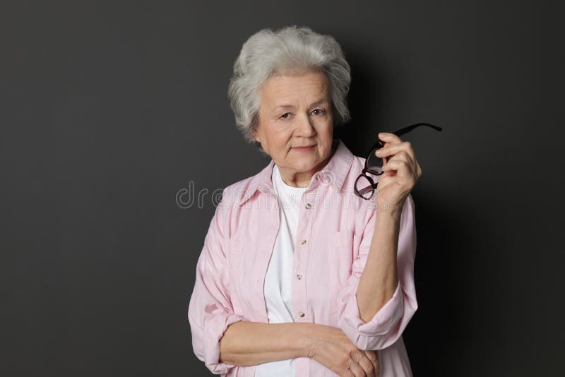 Portrait of mature woman stock images