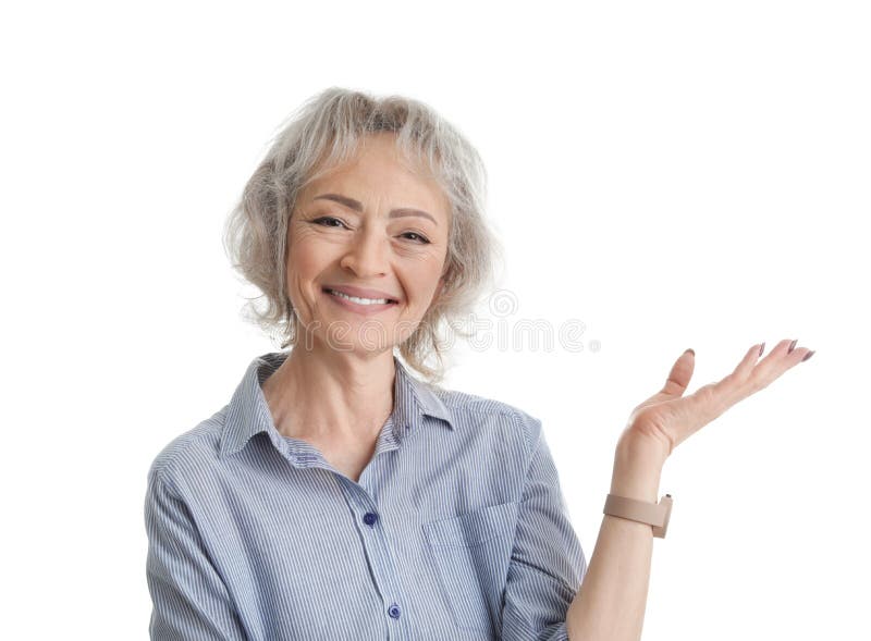 Portrait of mature woman stock images