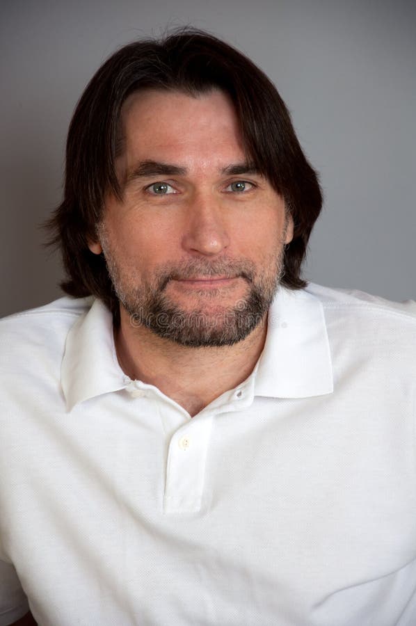 Portrait of middle-aged man stock images