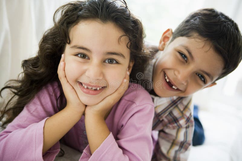 Portrait of a Middle Eastern brother and sister stock photos