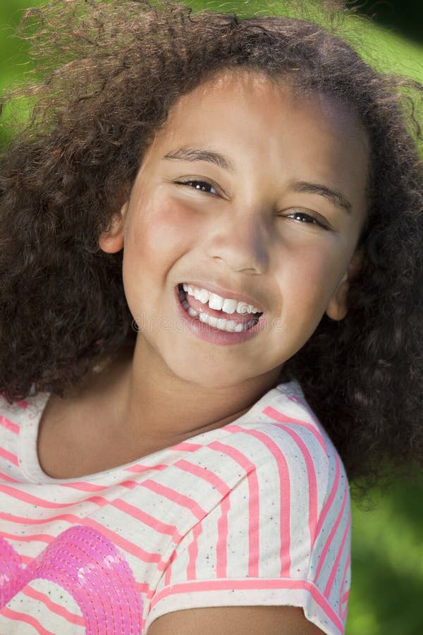 Portrait of Mixed Race African American Girl