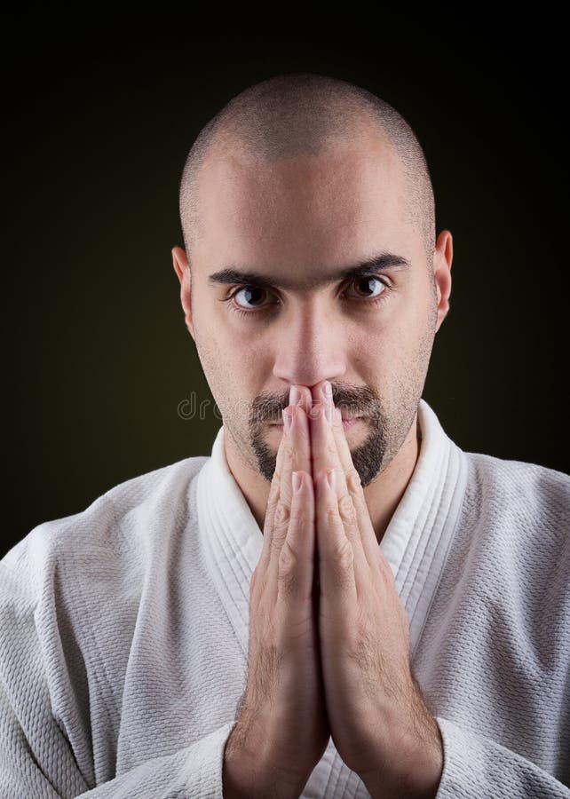 Portrait of MMA master in kimono