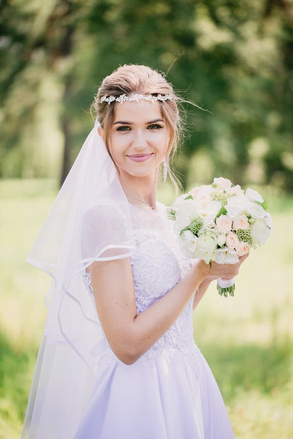 Portrait of modest bride