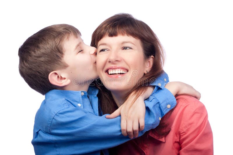 Mother and Confused Son Embrace Stock Image - Image of confused, happy: 16854645