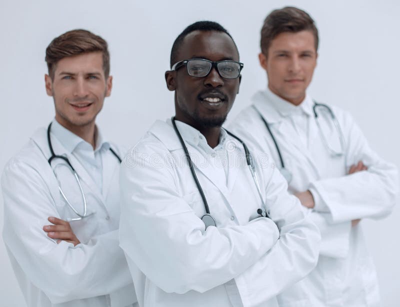 Portrait of a multinational group of doctors royalty free stock photography