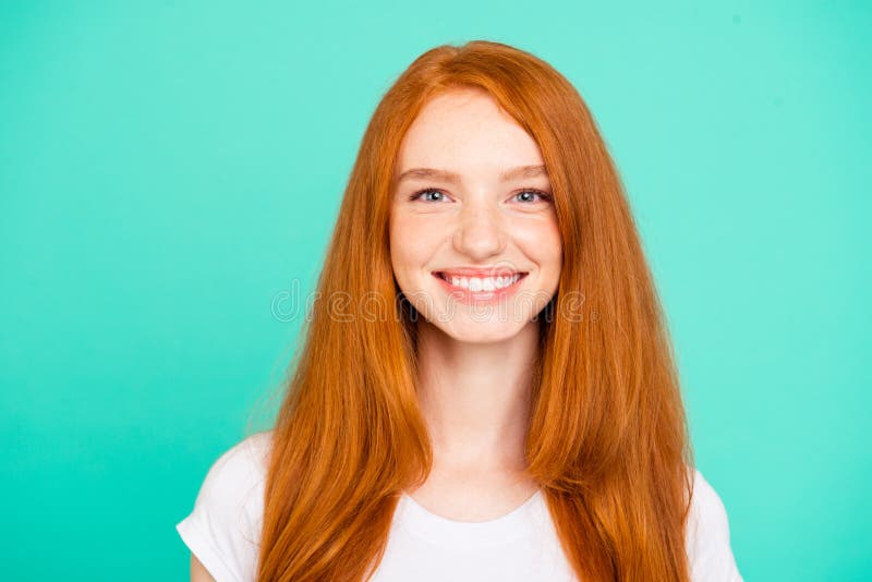 Portrait nice cheerful positive cute bright vivid shiny red stra stock images Portrait nice cheerful positive cute bright vivid shiny red stra stock images