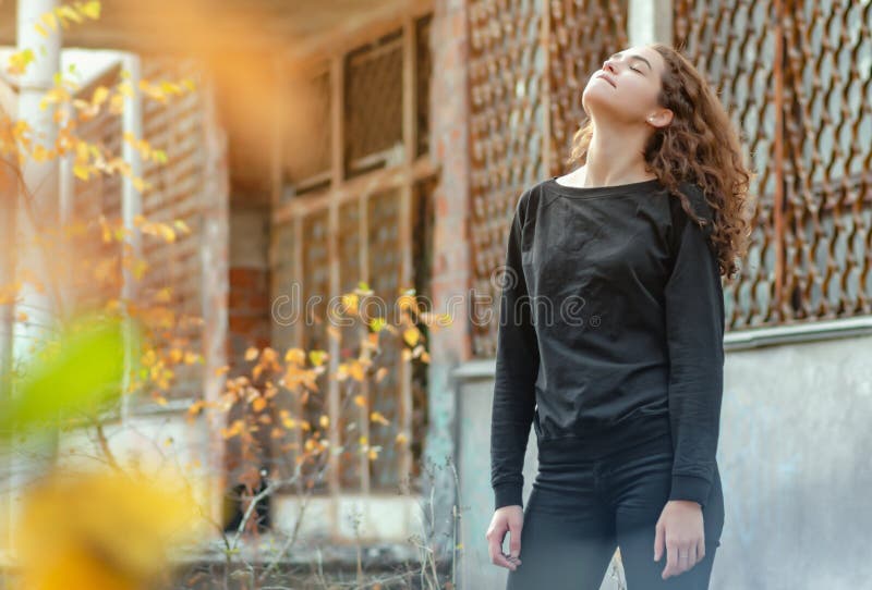 Nice Girl with Beautiful Breasts in a Green T-shirt Posing on Ca Stock  Photo - Image of blank, laughing: 177356324