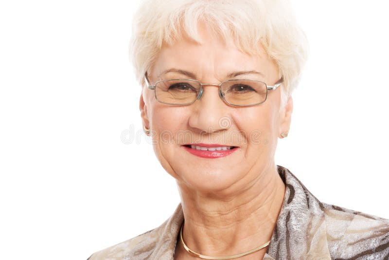 Elegant Old Lady in Evening Gown Smiling Stock Image Image of