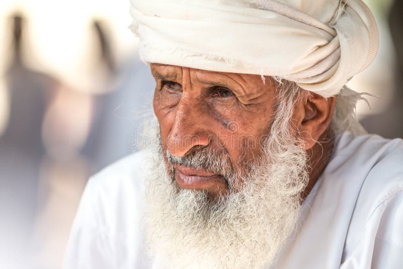Portrait of an Omani man in a traditional Omani dress. Nizwa, Oman - 15/OCT/2016