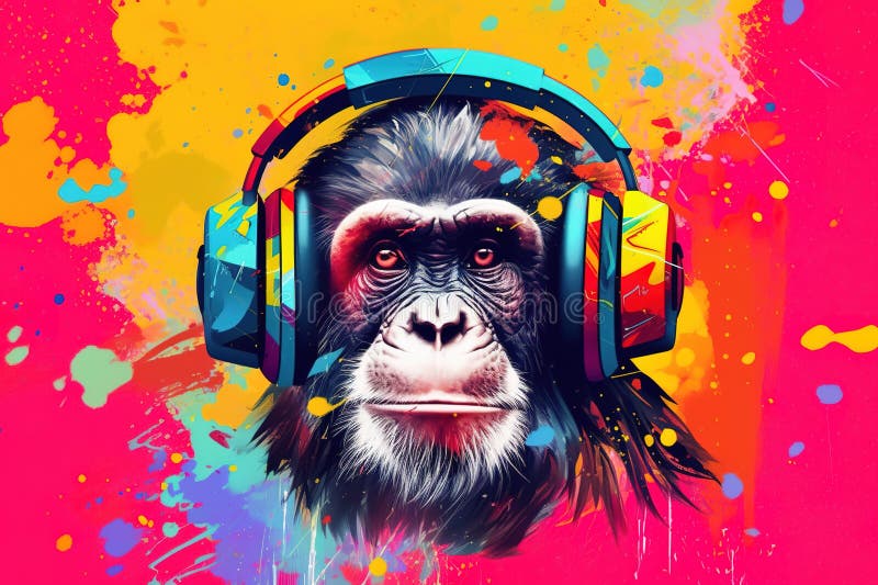 Monkey With Headphones Images – Browse 3,989 Stock Photos, Vectors, and  Video