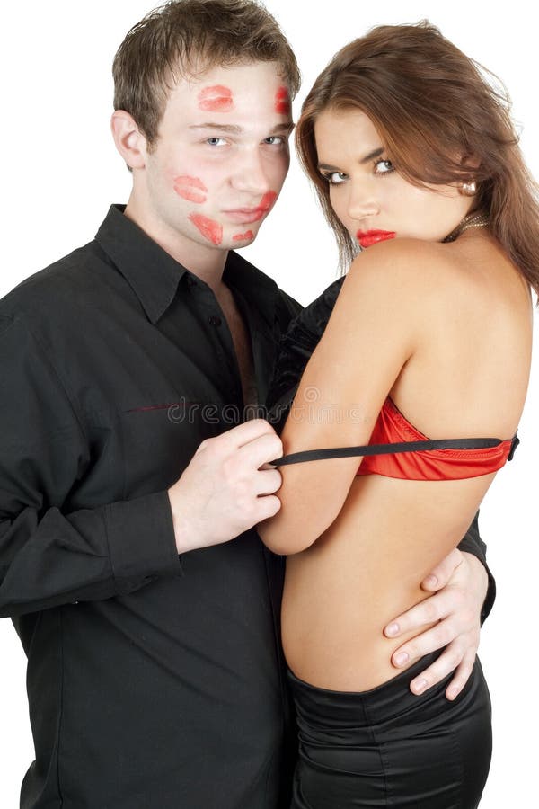 Portrait of the passionate young couple stock images