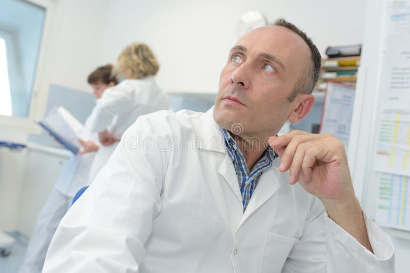 Portrait Pharmacist in Lab Coat at Pharmacy Stock Photo Image of