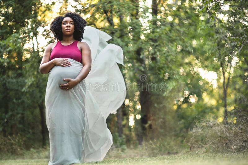 Portrait of a beautiful African American Pregnant Woman royalty free stock photography Portrait of a beautiful African American Pregnant Woman royalty free stock photography