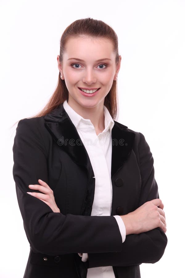 Portrait of positive business woman.