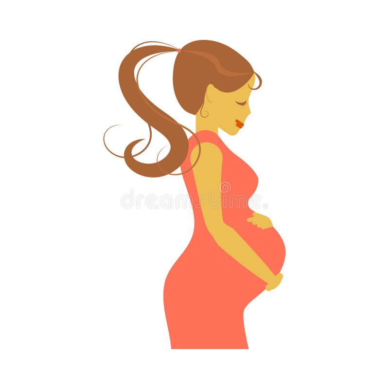 Portrait of pregnant woman stock vector. Illustration of mother - 98813403