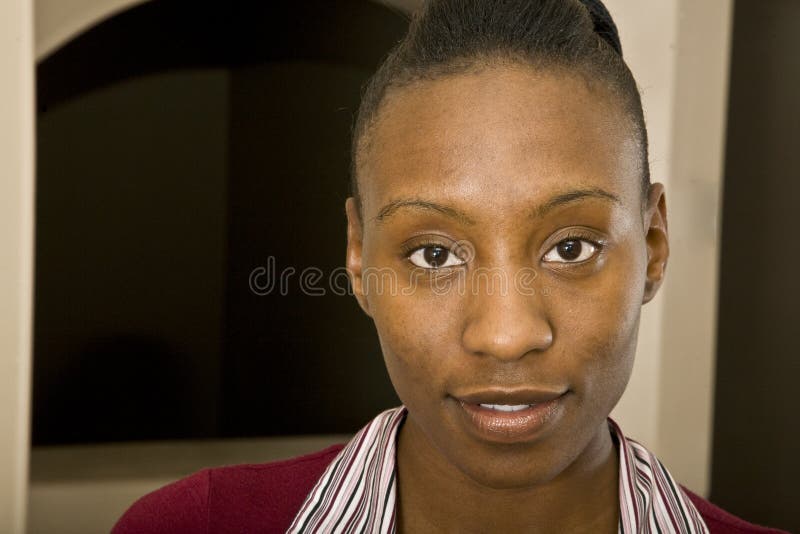 Portrait of Pretty African-American Woman stock images