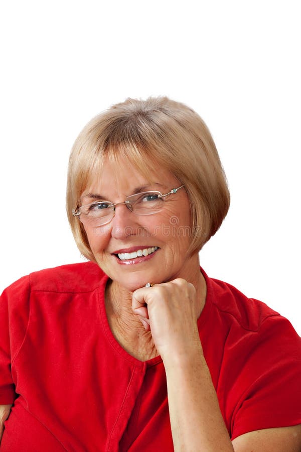 Portrait pretty mature woman stock photos