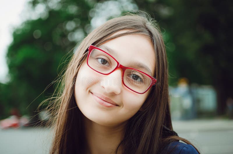 Teen Girls With Glasses Selfie