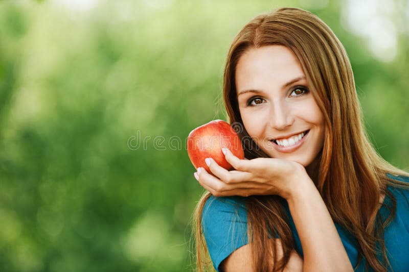 Portrait pretty vegetarian red royalty free stock photo