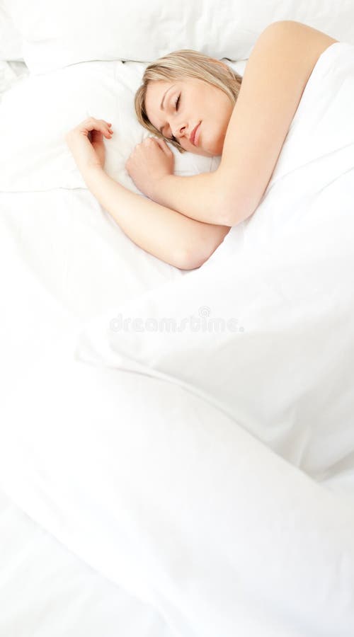 Beautiful Girl Underwear Sleeping On White Stock Photo 212167939