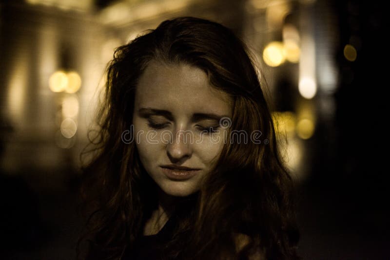 Portrait of a Redhead Business Woman Looking for Something in a Street ...