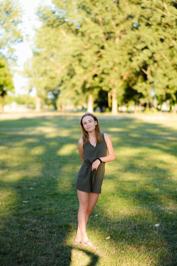 Portrait of Redheaded Woman in a Park Stock Image - Image of sunlight ...