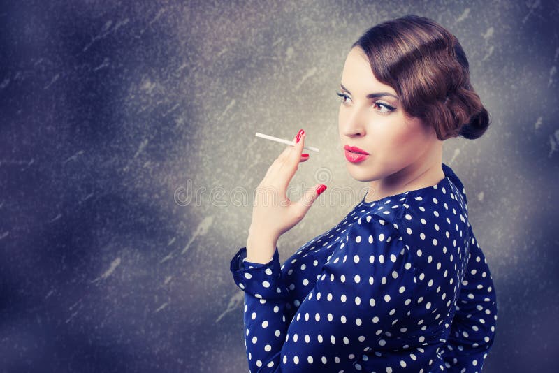 Portrait of retro woman stock image. Image of classic - 38368809