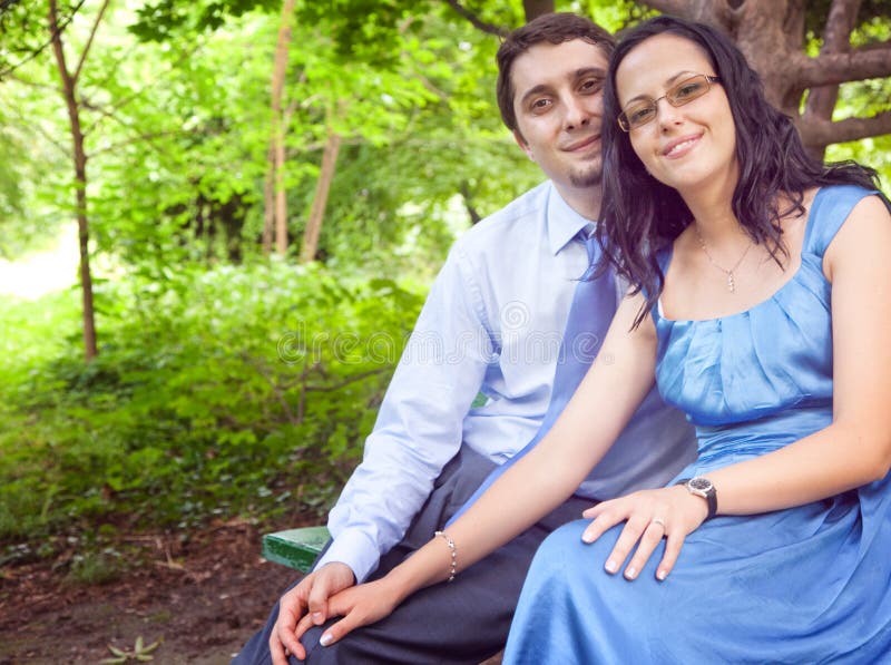 Portrait of romantic beautiful couple outdoor. Portrait of romantic beautiful couple outdoor