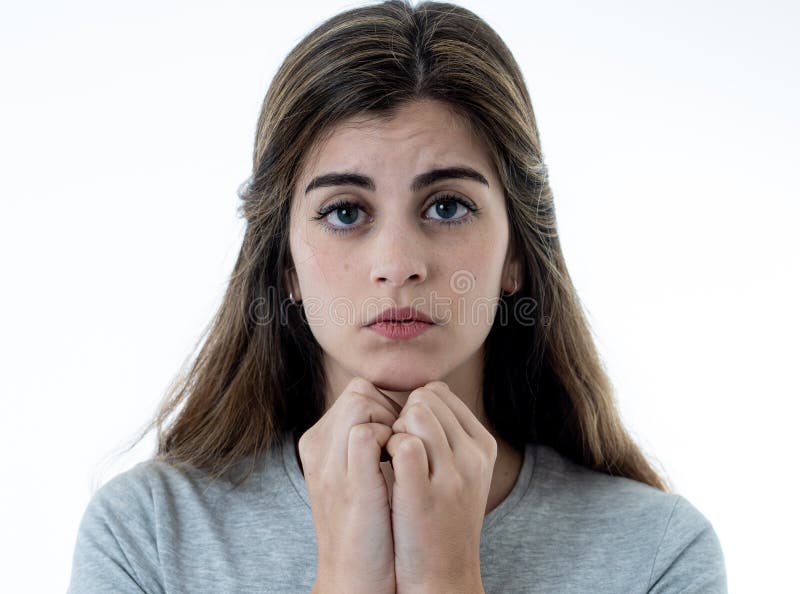 Portrait of Sad and Depressed Woman. Isolated in White Background. Human  Expressions and Emotions Stock Image - Image of depressed, mental: 143260053