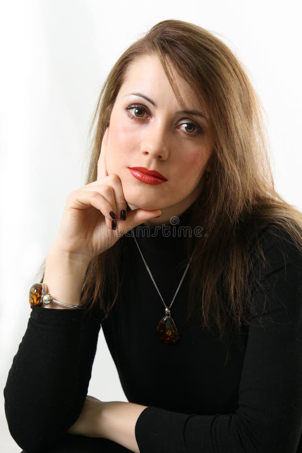 Portrait of a sad expression young woman