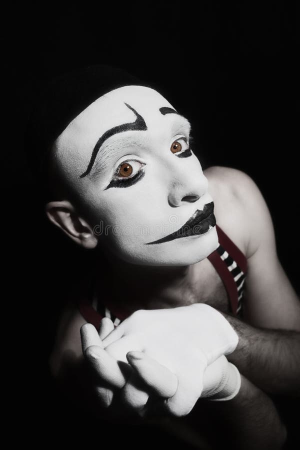 Portrait of sad mime stock photo. Image of retro, pantomime - 64548956