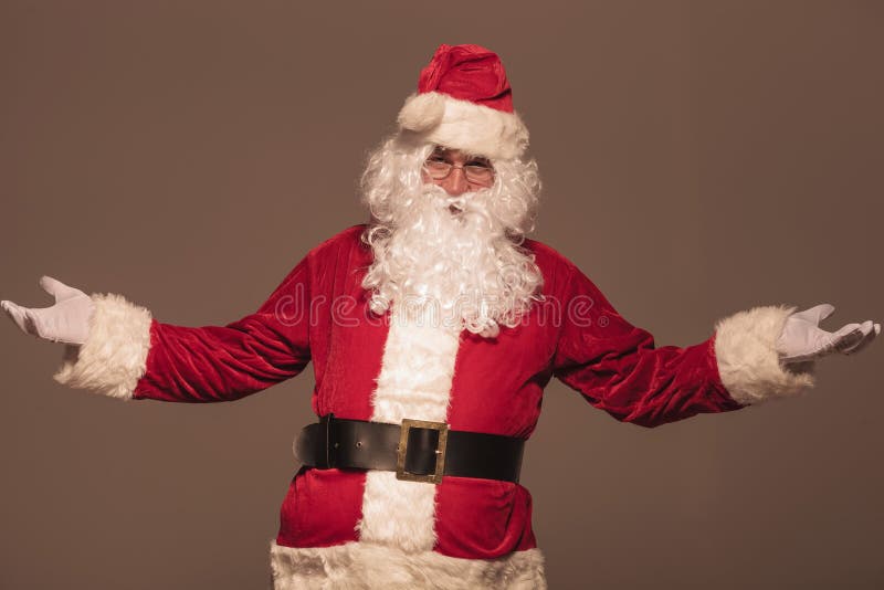 Portrait of Santa Claus welcoming you stock photos Portrait of Santa Claus welcoming you stock photos