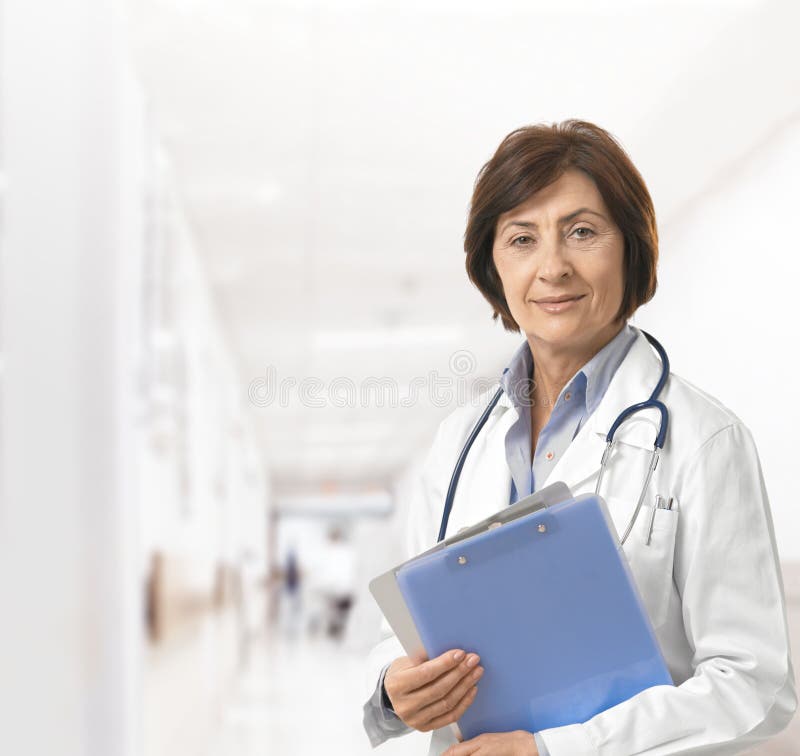 Portrait of senior female doctor