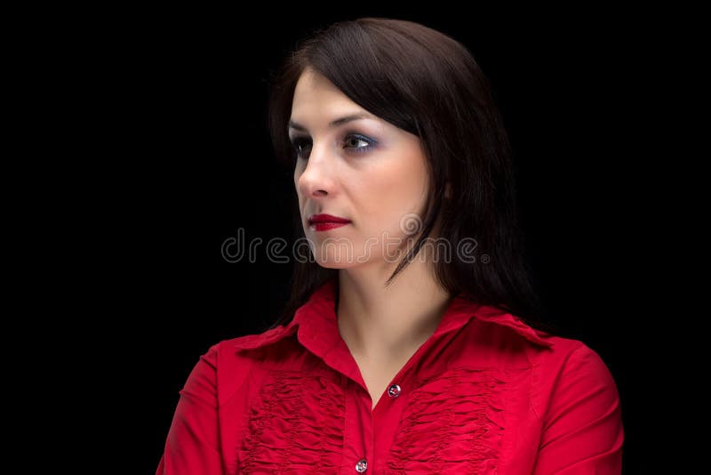 Portrait of Serious Half Turned Woman Stock Photo - Image of expert ...
