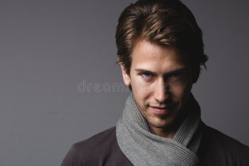 Young man in scarf