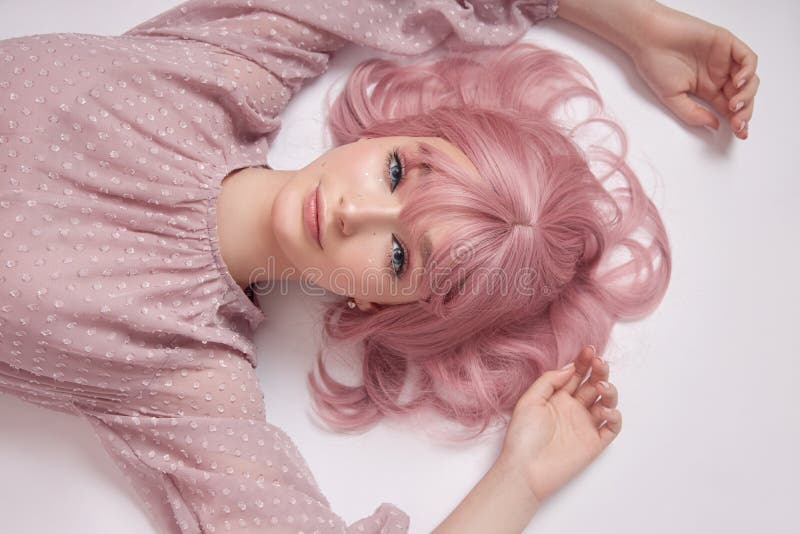 5. Light Pink Hair and Blue Eyes Aesthetic - wide 3
